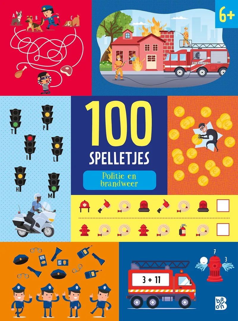 100 spelletjes 1 - 100 spelletjes: Politie en brandweer 6+ de Ballon – photo du livre