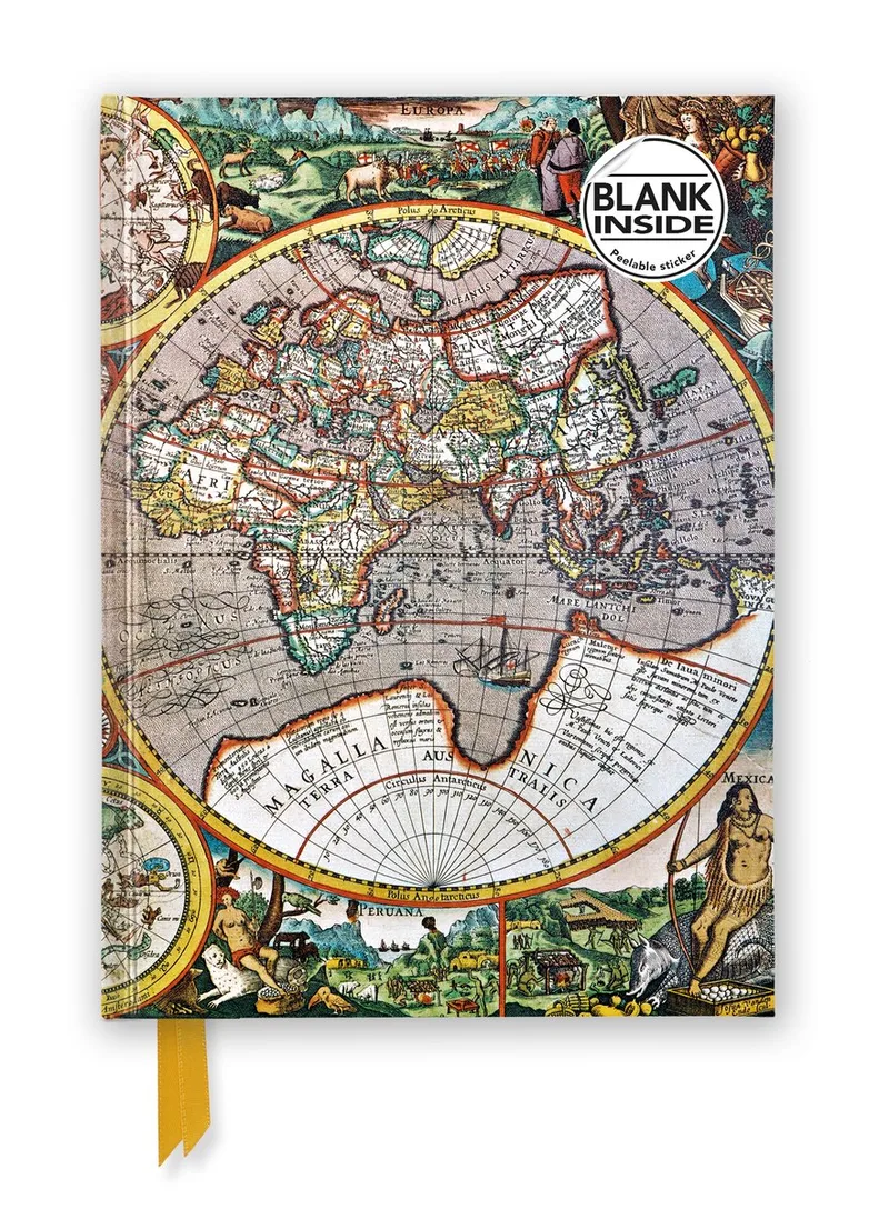 Blank Notebooks- Antique Map (Foiled Blank Journal) von Flame Tree – Buchfoto