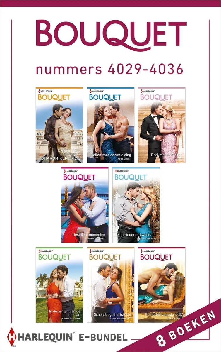 Bouquet e-bundel nummers 4029 - 4036 de Harlequin – photo du livre