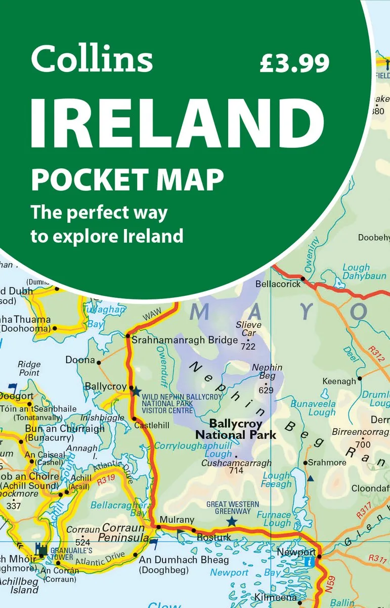 Ireland Pocket Map fra HarperCollins – billede af bogen