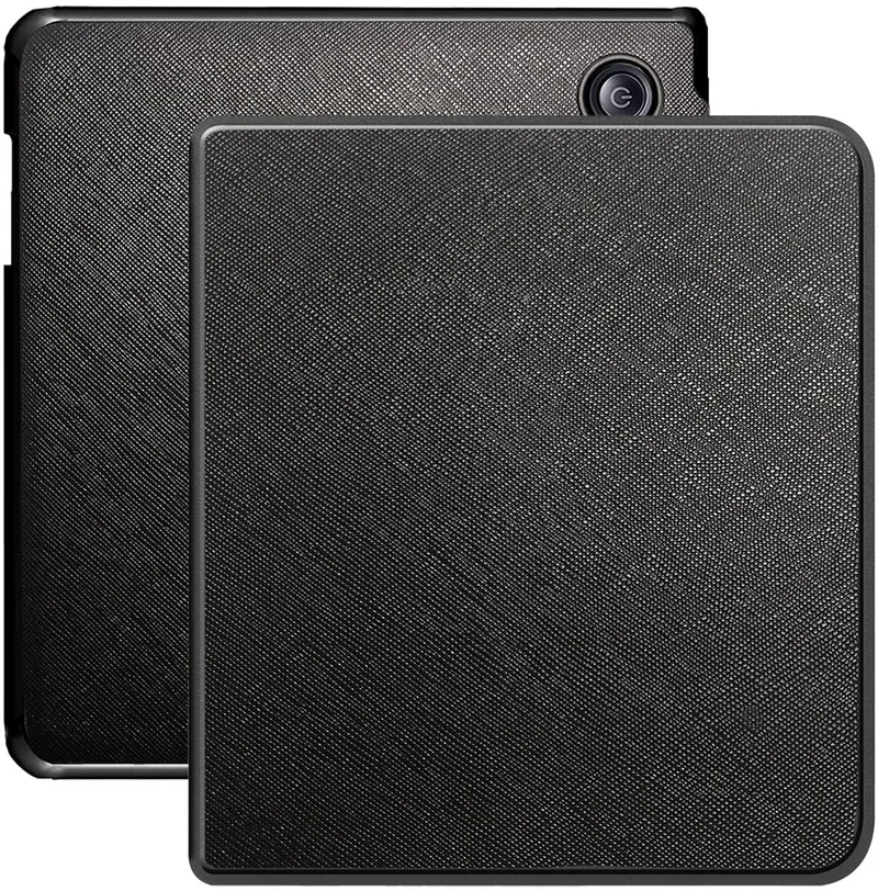 Geschikt voor Kobo Libra Colour hoes (7 inch) - Vegan Saffiano Leren sleepcover de Lunso en Noir – photo du livre