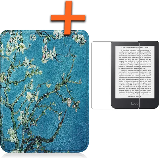 Hoesje Geschikt voor Kobo Clara 2E Hoes Book Case - Hoes Geschikt voor Kobo Clara 2E Hoesje Book Cover Met Screenprotector