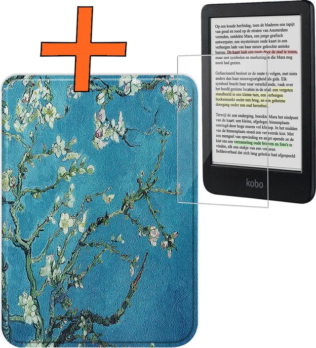Hoesje Geschikt voor Kobo Clara Colour Hoes Book Case - Hoes Geschikt voor Kobo Clara Colour Hoesje Book Cover Met Screenprotector