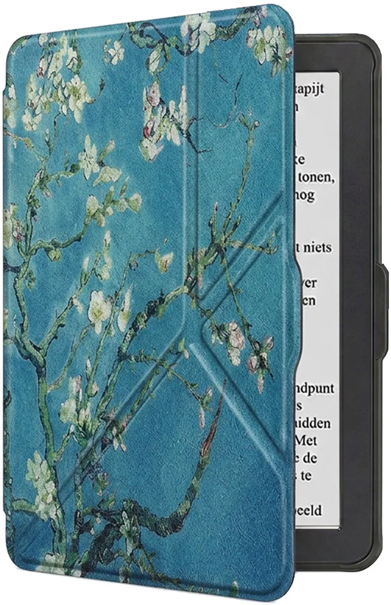 Hoes Geschikt voor Kobo Nia Hoesje Bookcase Cover Book Case Hoes Sleepcover Trifold van NoXx in Bloesem – boekfoto