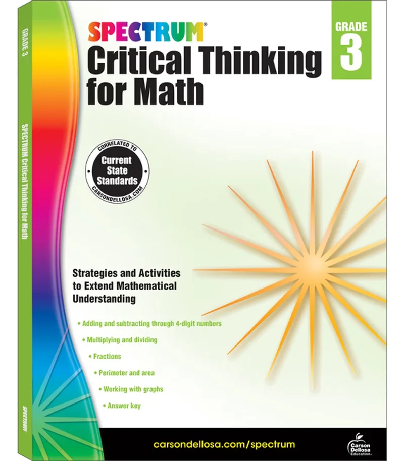 Critical Thinking for Math, Grade 3 by Spectrum – book photo