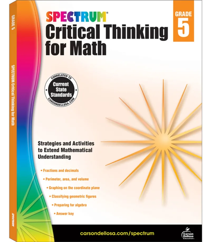 Critical Thinking for Math, Grade 5 de Spectrum – photo du livre