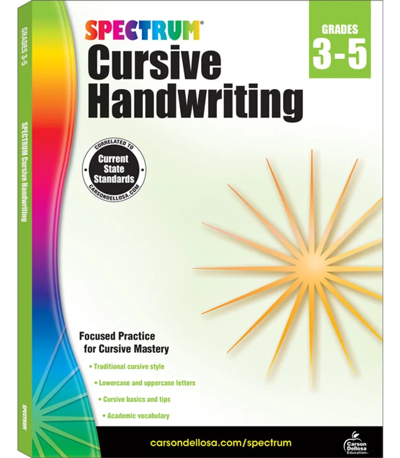 Cursive Handwriting, Grades 3 - 5 de Spectrum – photo du livre