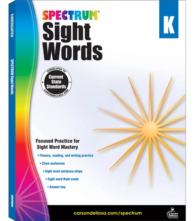 Sight Words, Grade K fra Spectrum – billede af bogen