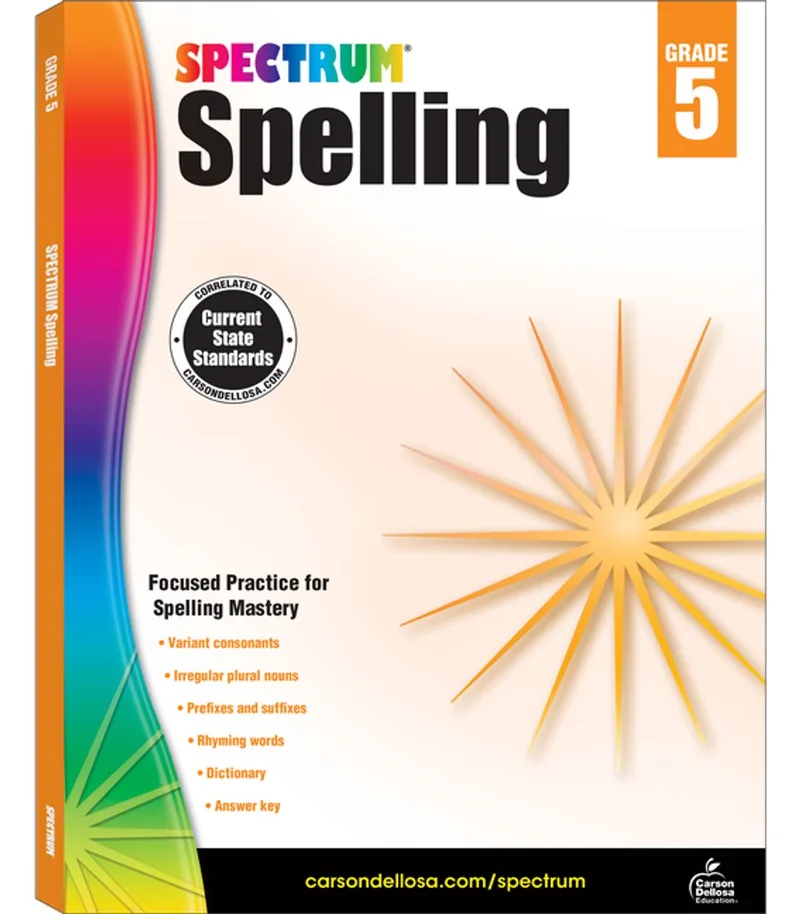 Spelling, Grade 5 fra Spectrum – billede af bogen