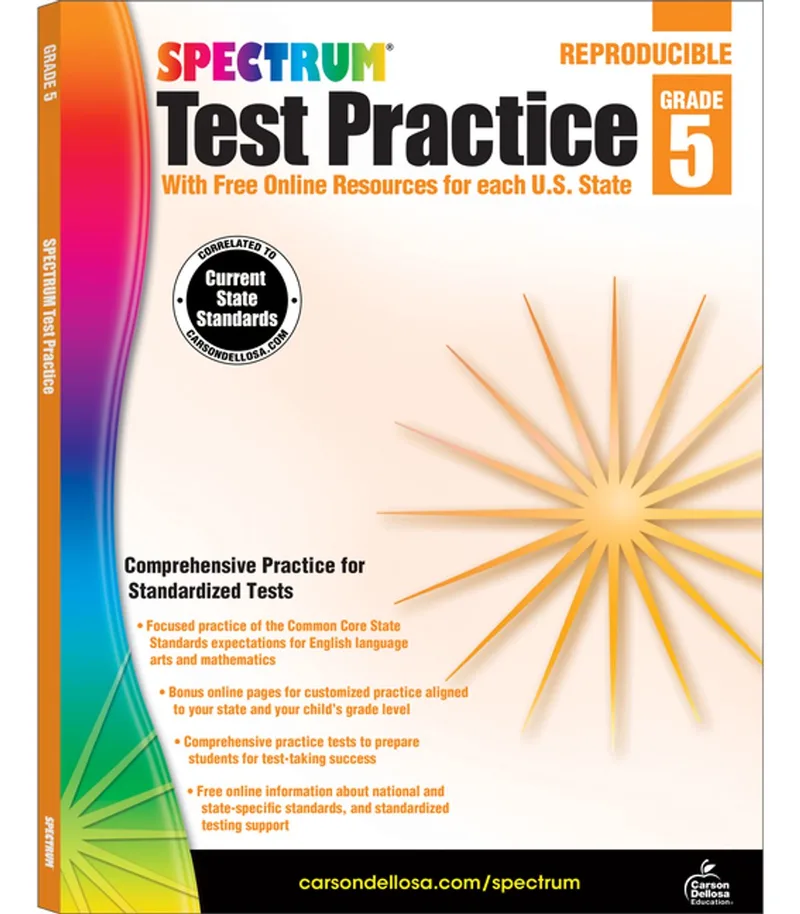 Test Practice, Grade 5 fra Spectrum – billede af bogen
