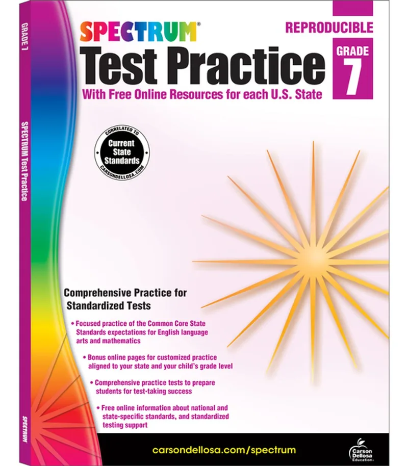 Test Practice, Grade 7 de Spectrum – photo du livre