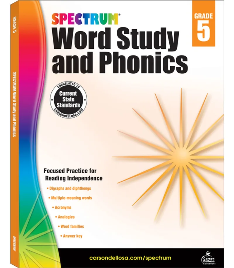 Word Study and Phonics, Grade 5 von Spectrum – Buchfoto