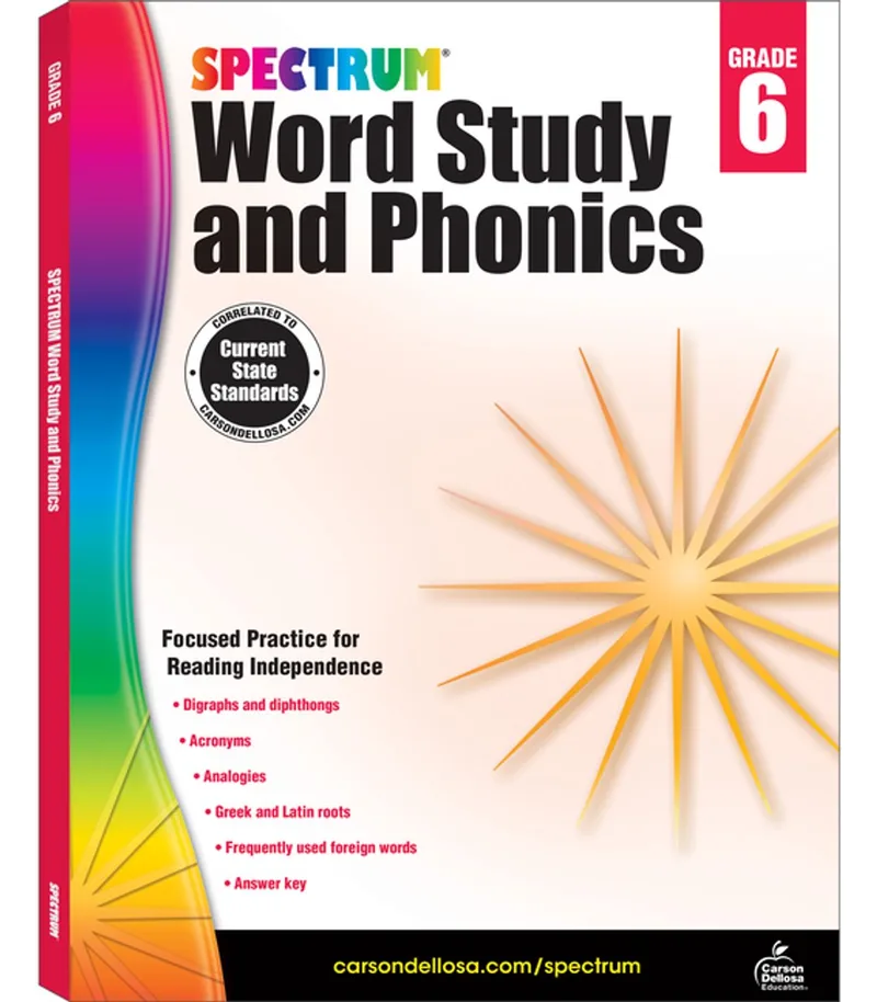 Word Study and Phonics, Grade 6 von Spectrum – Buchfoto