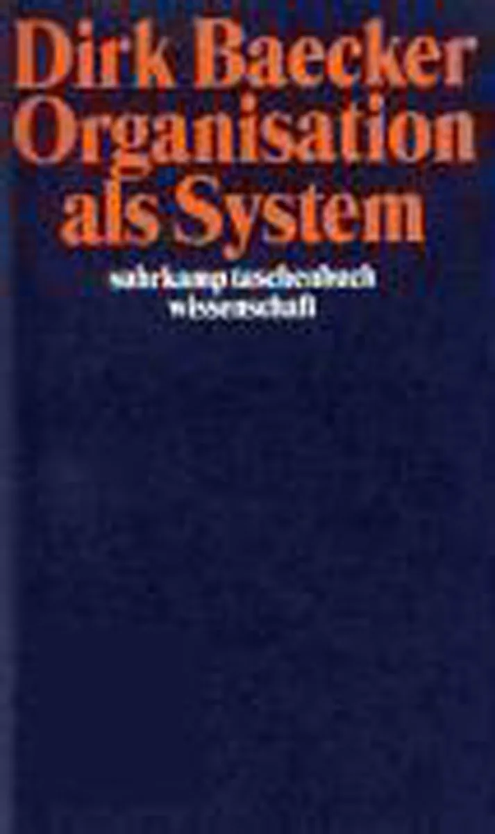 Organisation als System von Suhrkamp – Buchfoto