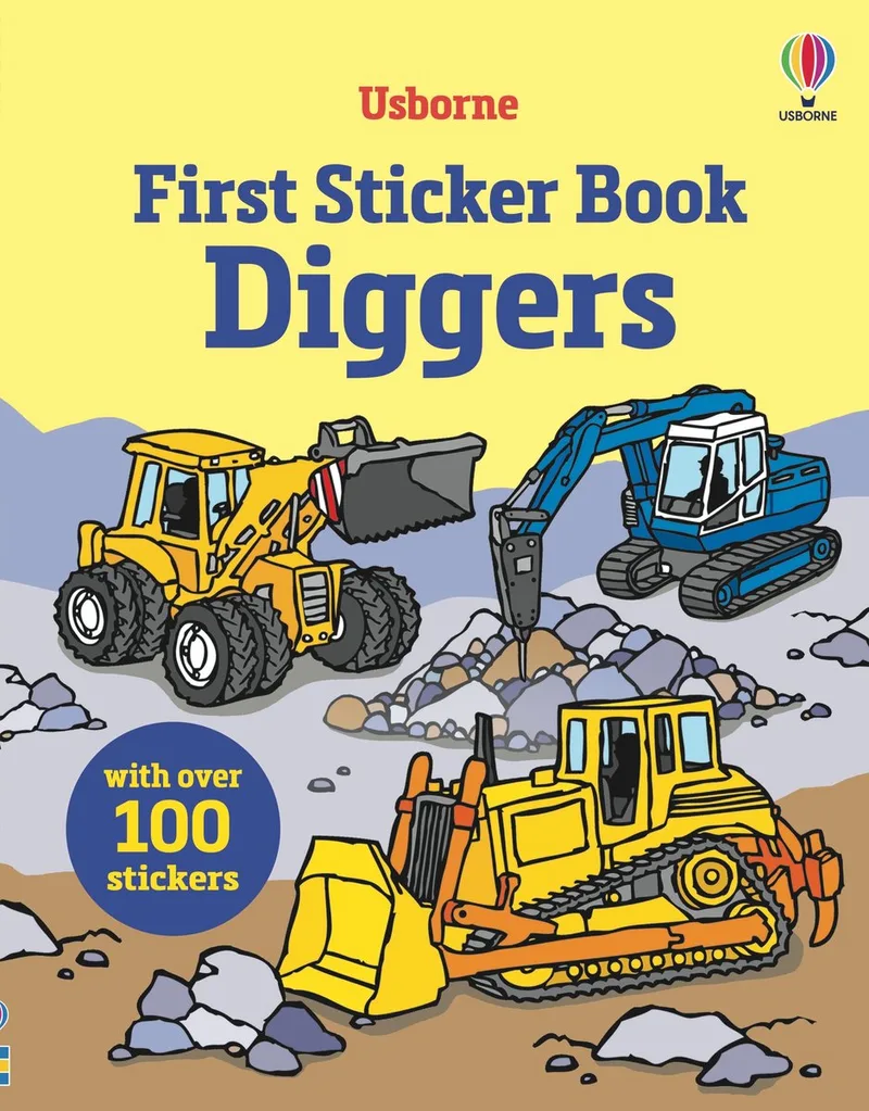 Diggers Sticker Book von Usborne – Buchfoto