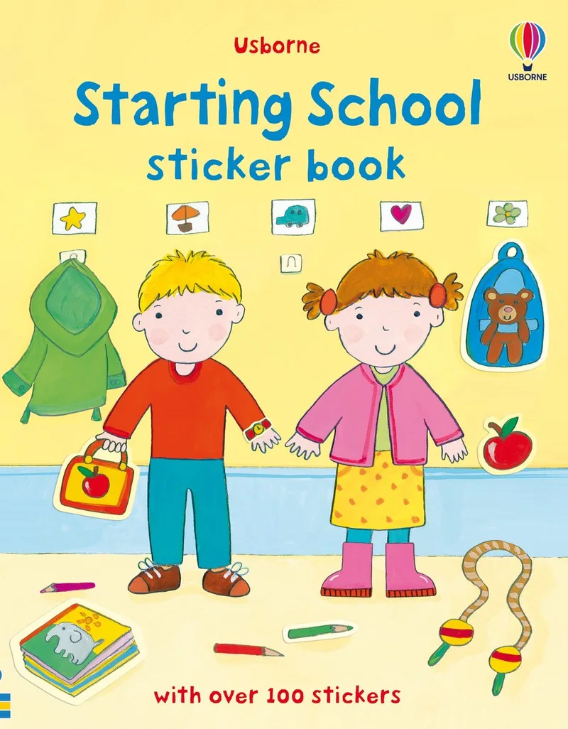 First Sticker Book Starting School fra Usborne – billede af bogen
