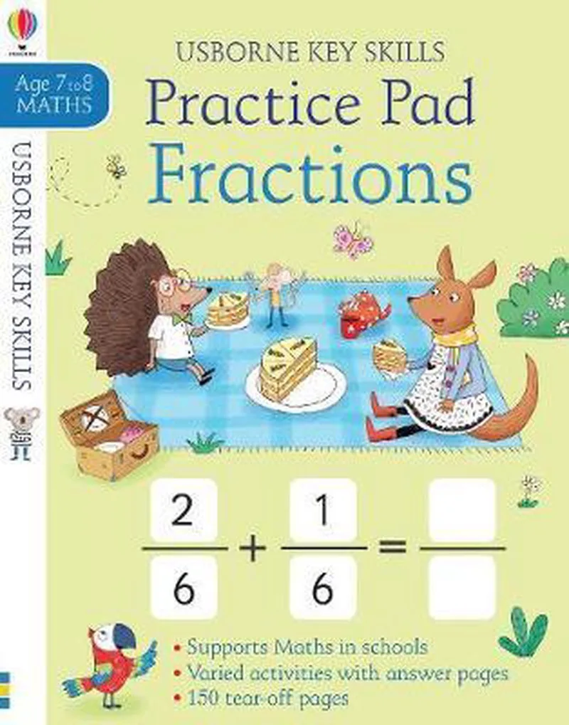 Fractions Practice Pad 7-8 von Usborne – Buchfoto