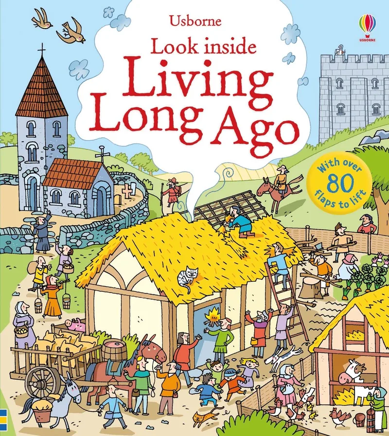 Look Inside Living Long Ago von Usborne – Buchfoto