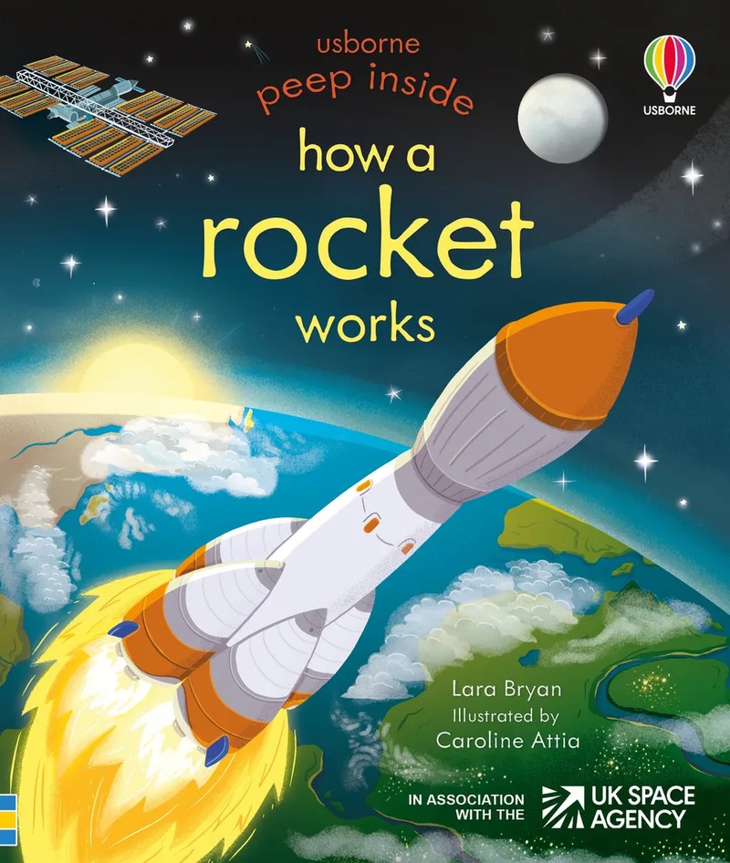 Peep Inside- Peep Inside How a Rocket Works fra Usborne – billede af bogen