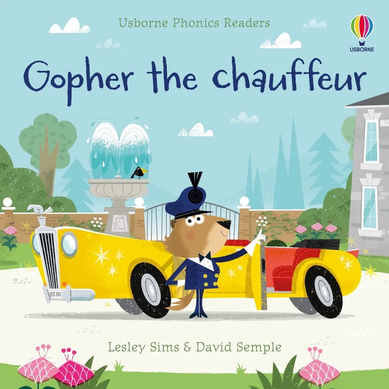 Phonics Readers- Gopher the chauffeur fra Usborne – billede af bogen