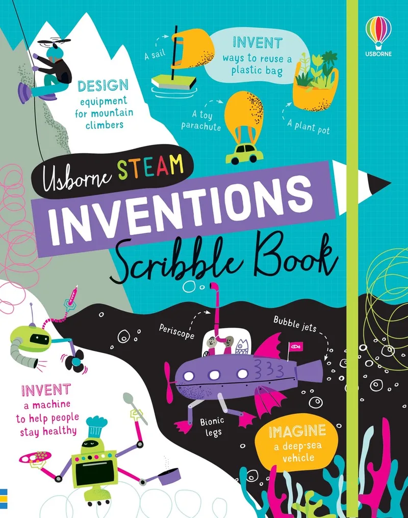 STEAM Scribble Books- Inventions Scribble Book von Usborne – Buchfoto