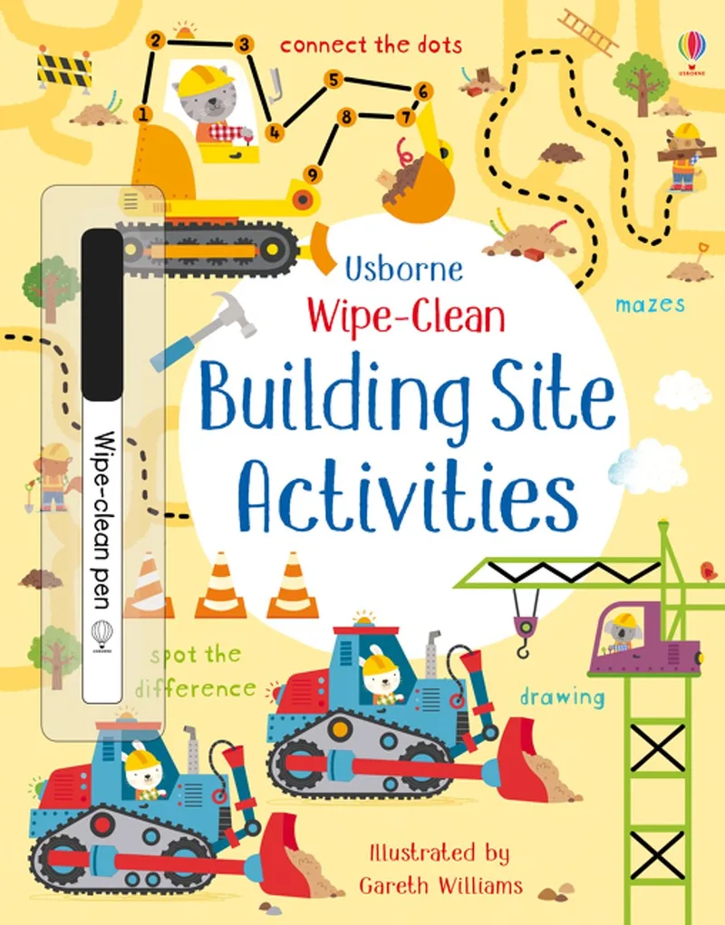 Wipe-Clean Building Site Activities fra Usborne – billede af bogen