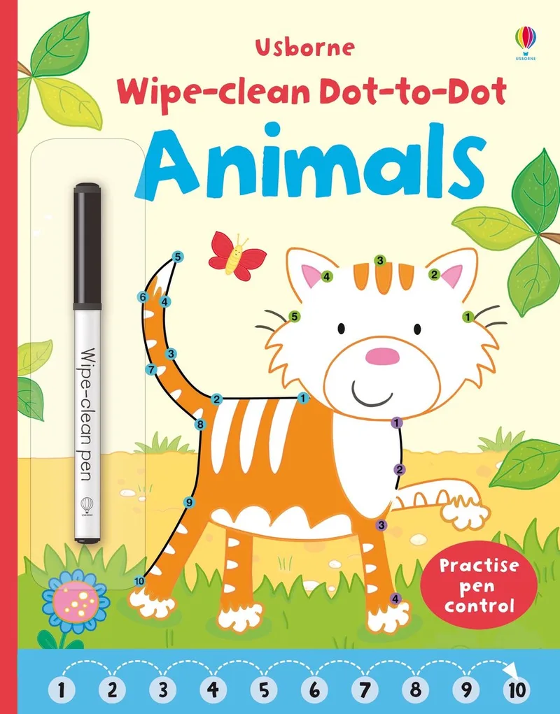 Wipe Clean Dot To Dot Animals von Usborne – Buchfoto