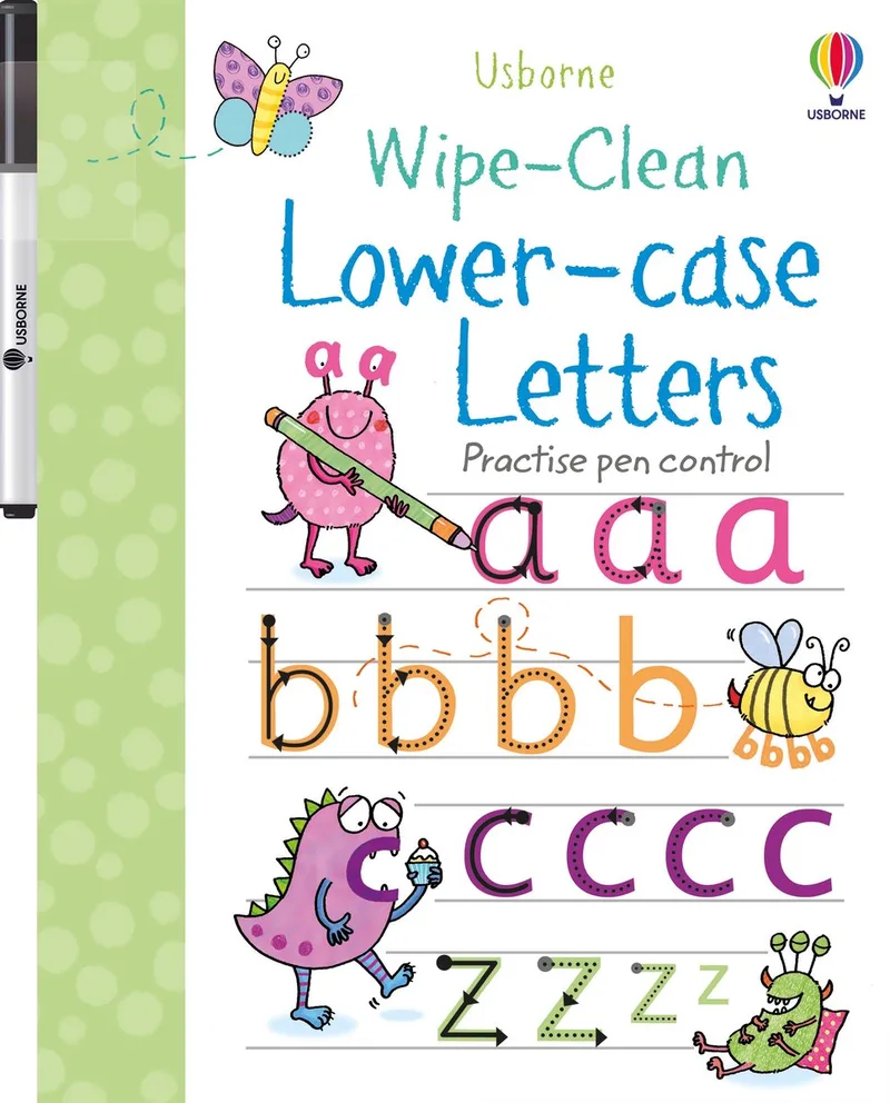 Wipe Clean Lower Case Letters von Usborne – Buchfoto