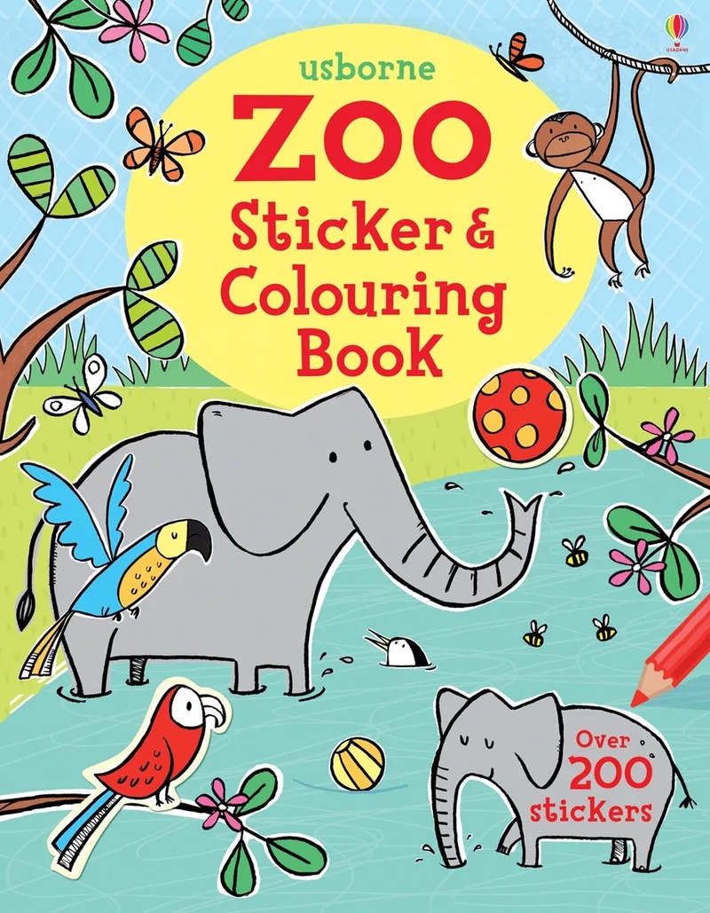 Zoo Sticker & Colouring Book von Usborne – Buchfoto